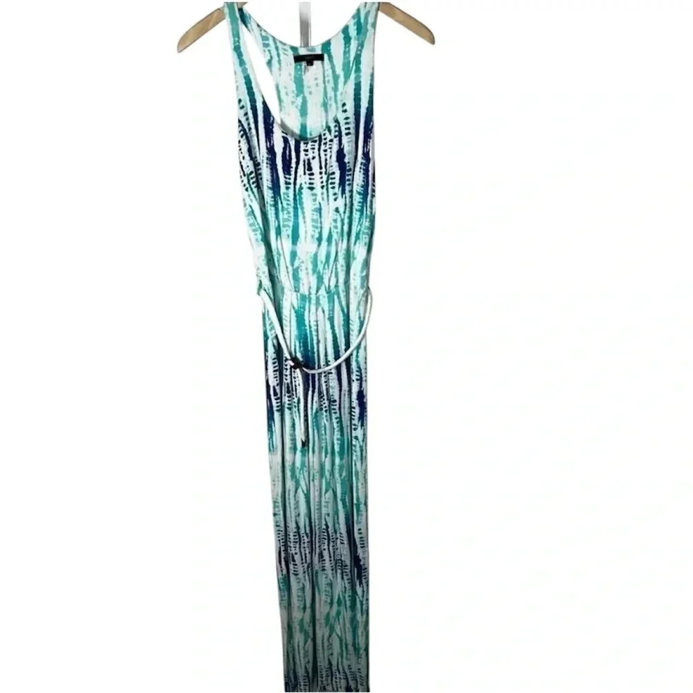 2/$30 Tart Size Medium Maxi Dress White Green Soft Flowy Casual Sundress